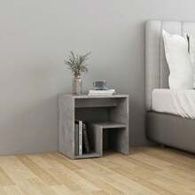 Comodino vidaXL grigio cemento 40x30x40 cm in legno composito - nero - Visualizzare 1