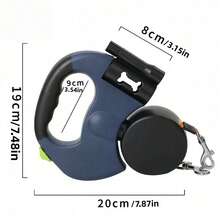 Guia retrátil automática de 3 metros para cães, reforçada, adequada para cães de pequeno a médio porte, com duas pontas e luzes LED. - Multicolorido - Ver 2