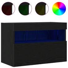 Mobile porta TV a parete vidaXL, rovere nero, 60 x 30 x 40 cm, materiale a base di legno - Cammello - Visualizzare 4