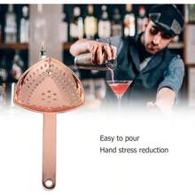 Colador Julep, colador de cóctel de forma triangular, colador de acero inoxidable, colador de barra, colador de cóctel, cuchara para bebidas de cóctel, uso doméstico o comercial en la barra(Oro rosa) - Oro rosa - Ver 5
