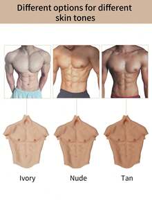 This Newly Upgraded High-Neck Silicone Muscle Suit Features A Floating Inner Lining Design, With Strong Water Absorption, Suitable For Home Wear, Halloween Party Events, And Cosplay. - Multicolor - View 2