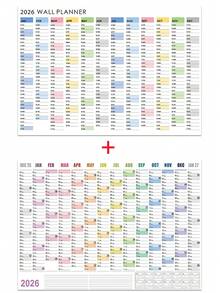 2026 年日历，大号卡哇伊待办事项清单计划器，目标日程安排器，大号多月可重复使用海报