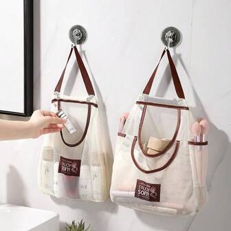 Breathable Mesh Hanging Storage Bag, Wall-Mounted Storage Bag, Convenient For Wardrobe Storage, Suitable For Storing Underwear, Socks, Clothes, Cosmetics, Towels, Fruits, Vegetables, Kitchen Trash Bags, Applicable To Various Room Types, Over-The-Door Organizer Rack, Space-Saving Shoe Rack