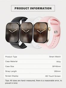 Microwear 2.06" TFT Screen Smart Watch For Women, Fitness Tracker Compatible With Android/IOS, With Blood Pressure Monitoring, Call & Message Alerts, Heart Rate, Sleep, And Menstrual Cycle Tracking - Silver - View 12