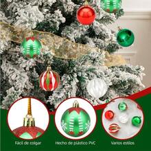 QY- 30 Piezas Bolas Navideñas Decorativas 2 36" Rojo Verde Blanco Esferas Navideñas Decoraciones Navideñas Irrompibles para El Hogar como Árboles De Navidad Pintando Y Coronas Rojo -6194 - Rojo - Ver 3