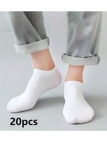 30双装黑色、白色、灰色纯色时尚女袜，简约舒适，适合日常休闲穿着，可选2双/6双/10双/20双/30双/60双装 - 彩色 - 查看 10