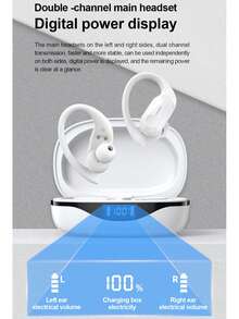 Auriculares deportivos inalámbricos Lenovo LP75 con micrófono, control de botones, indicador de batería LED, auriculares Bluetooth 5.4 TWS de alta fidelidad estéreo - Unitalla - Ver 4