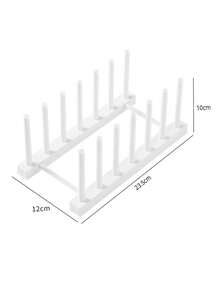 1pc Solid Color Kitchen Dish Drying Rack, Cabinet Dish Storage Rack, Plastic Cutlery Organizer. Kitchen Storage & Organization, Household Essentials. Dish Rack