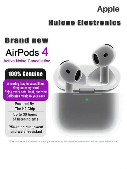  Compatible With Airpods 4 With Active Noise Cancellation - USB-C Wireless Charging Case, Apple Bluetooth Earbuds Compatible With IPhone & Compatible With IPad