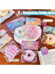 Sac transparent givré pour emballage de boulangerie pour donuts, pain grillé, sac de pain. Jouet de pression en forme de patte de chat chinois lâche, gaufre. Cadeau d'anniversaire, décoration de fête, jouet anti-stress pour étudiants et bureau, cadeau du Nouvel An (certains accessoires aléatoires) - Multicolore - Voir 3