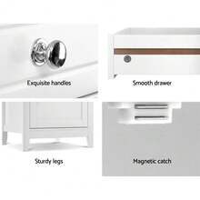 Artiss Bedside Tables Side Table Drawers Nightstand White - White - View 6