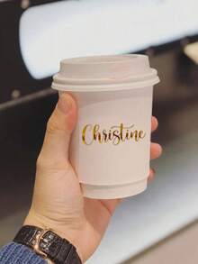 Customized Name Stickers, Suitable For Glass Cups, Gift Boxes Or Use; Personalized Vinyl Labels, Suitable For Bridesmaid Invitations, Office Valentine's Day Gifts, Father's Day Gifts; Can Also Be Used To Personalize Water Bottles, Mugs, Cups, Laptops, Etc.; Customized Label Decorations - Multicolor - View 6