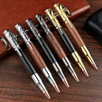 1PC Metal Woodurning Bolt Manual Metal Wooden Pen Making Kits Blank Gun Bolt Action Bullet Cartridge Ballpoint Pen
