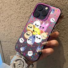 Funda de teléfono con imagen de grupo de chicos de dibujos animados lindo S-SkzooS-o K-Kpop Stray compatible con iPhone 17 16e 16 15 14 13 12 11 Mini Pro Max Air X XR XSMAX 8 7 Plus, cubierta trasera mate anti-caída - Colores mixtos 1 - Ver 1
