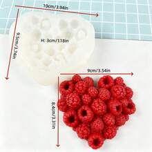 大型覆盆子花环模具 - 专业烘焙和手工硅胶模具，材质优良，适用于巧克力、肥皂、蜡烛、石膏、DIY婚礼、生日、情人节装饰 - 易脱模，自然纹理设计，材质优良，圣诞节最佳选择，感恩节完美之选 - 白色 - 查看 4