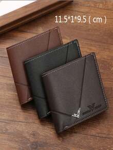 1/3pcs Men's Wallet,Men's Wallet,Men Wallet,Men Gifts,Wallets For Man, Lightweight Luxury Business PU Short Wallets With Large Capacity Multi Card Slots And Coin Pocket Portable Document Holder With Transparent Photo Slot Slim Minimalist Bifold Design Ideal Gift For Father's Day Birthday Stylish Soft Wallet For Young Men And Couples(Average Code 1PC Color Random) - Multicolor - View 2