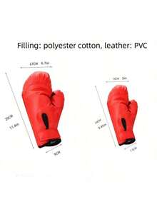 1 Pair Professional Boxing Gloves For Adults And Kids, Black And Red, Wrist Protection, Suitable For Club Boxing, Punching Bag Training, MMA, Taekwondo, Boxing Matches, Great Gift