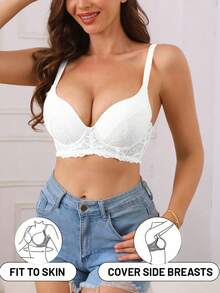 حمالة صدر من الدانتيل مع سلك داعم، حمالة صدر نسائية من الدانتيل مع حافة مطاطية داعمة، قطعة واحدة