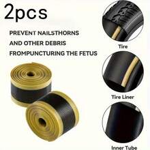 2pcs Bicycle Tire Liners, Puncture Protection Strips Compatible With 12" 16" 18" 20" 24" 26" 27.5" 29" Mountain Bike Tires, 40mm*1.0mm*2300mm, Thin Protective Lining, Tear-Resistant Material, Anti-Leak Liner, Commuter Bike - Multicolor - View 7