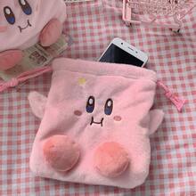 Pink Girl's Heart Star Card Bundle Pocket, Cute And Furry Clutch, Multifunctional Portable Storage Of Mobile Phone Data Cable And Lipstick, Casual Crossbody Bag For Girls, Creative Gifts - 粉紅色 - 查看 8