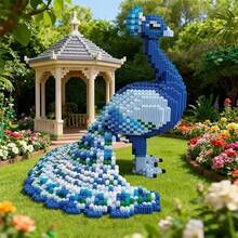 5000片孔雀积木玩具，DIY装饰，家居装饰，适合14岁以上人群的节日礼物，ABS材质，是圣诞节和万圣节的理想礼物，节日装饰，圣诞装饰，营造节日氛围，装饰展示，创意设计，经久耐用，大型结构，组装套件，收藏展示，游戏玩家 - 彩色 - 查看 7