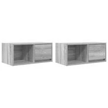 Meuble TV vidaXL, 2 pièces, gris Sonoma, 60 x 31 x 25,5 cm, bois d'ingénierie - Camel - Voir 2