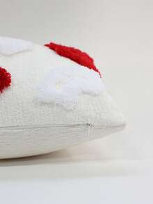 1件红色嘴唇图案毛绒抱枕套，家居装饰靠垫，浪漫沙发枕，情人节装饰枕 - 粉色 - 查看 2