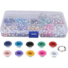 Kit de Ojales de 10 Colores, 400 Juegos de Ojales de Ojales Kit de Herramientas de Ojales con 3 Piezas Kit de Herramientas de Instalación con Estuche de Almacenamiento(6mm) - 1 - Ver 2