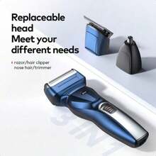 itel ISS-13 3-In-1 Electric Shaver, High-Quality Nose Hair Trimmer, Hair Clipper, Fast Shaving Without Dead Angles, Powerful, Durable And Long-Lasting - Blue - View 5