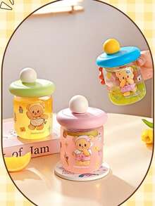Cốc thủy tinh Butterbear Ball màu xanh lá cây 400ml, hình in Butterbear đáng yêu, chất liệu thủy tinh chống rò rỉ khi lật ngược, decal chịu nhiệt độ cao, bền màu, hoàn hảo để sử dụng hàng ngày cho tiệc trà chiều ngoài trời, lý tưởng cho người hâm mộ Butterbear, người yêu thích phim hoạt hình, người đam mê đồ uống, món quà đáng yêu cho người yêu - Xem 6