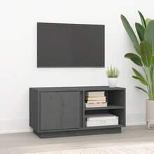 Mobile porta TV vidaXL, grigio, 80x35x40,5 cm, in legno massello di pino. - Cammello - Visualizzare 1