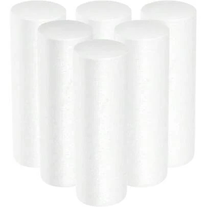 1/3/6/12支装白色圆柱形花泥，聚苯乙烯泡沫圆柱体。适用于插花、DIY花束、婚礼装饰、家居装饰、花园装饰、户外装饰、绘画、模型制作及各种DIY项目。生日、毕业等场合的绝佳礼物。