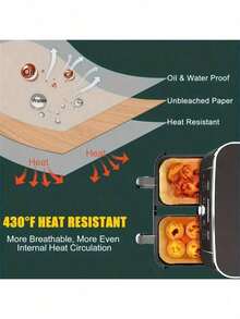 100pcs, Disposable Air Fryer Liners Paper , Rectangular Paper Air Fryer Liner Pots, Paper Basket Bowls, Baking Trays, Oven Accessories, Baking Tools, Kitchen Gadgets, Kitchen Accessories - 棕色 - 查看 4