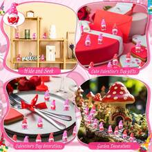 25个粉色心形小矮人装饰品，粉色无脸小矮人，情人节和母亲节迷你小矮人礼物，母亲节礼物，橡胶迷你摆件，母亲节派对小礼物，适合书架展示，展示柜微型装饰 - 彩色 - 查看 6