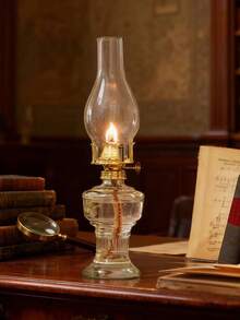 1个复古大型油灯，玻璃煤油灯，古董油灯，室内应急照明防风灯（不含液体），复古家居装饰花园装饰灯罩，情人节装饰，新年礼物，返校礼物，教师节礼物，家居装饰，复活节装饰 - 彩色 - 查看 5