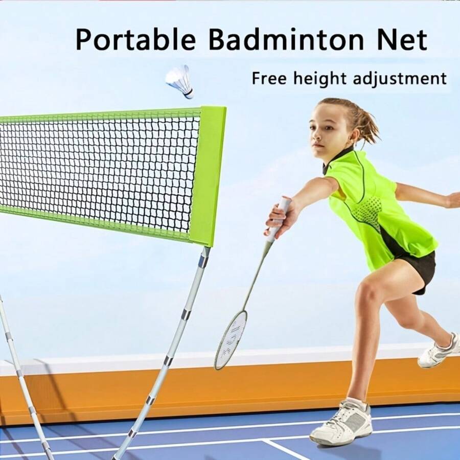 Portable Badminton Net Set, Includes Frame And Net, Easy And Quick Installation, Convenient To Carry, Suitable For Backyard Game Divider Net, Applicable To Volleyball, Tennis, Badminton, No Need For Storage Bag
