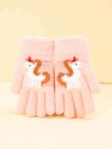 زوج/زوجان من قفازات محبوكة دافئة للأطفال، قفازات مخططة بنقشة القلب مع تشطيب مخمل، قفازات شتوية دافئة للبنات لحماية من البرد، مناسبة للارتداء اليومي، هدية مثالية لعيد الميلاد - متعدد الألوان - مشاهدة 9