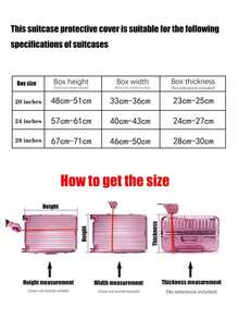 1个透明行李箱保护套，加厚耐磨防水，适用于20/24/28/30英寸行李箱，适合旅行