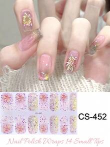 1 Tờ 14 miếng dán móng tay dạng gel bán khô, miếng dán sơn móng tay siêu dài, chất phủ gel bóng, màu hồng nhạt. - Màu Hồng baby - Xem 8