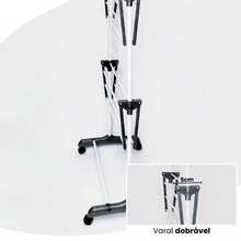 3-Tier Floor Clothesline For Clothes And Underwear, Foldable, Portable And With Wheels - 藍色 - 查看 5