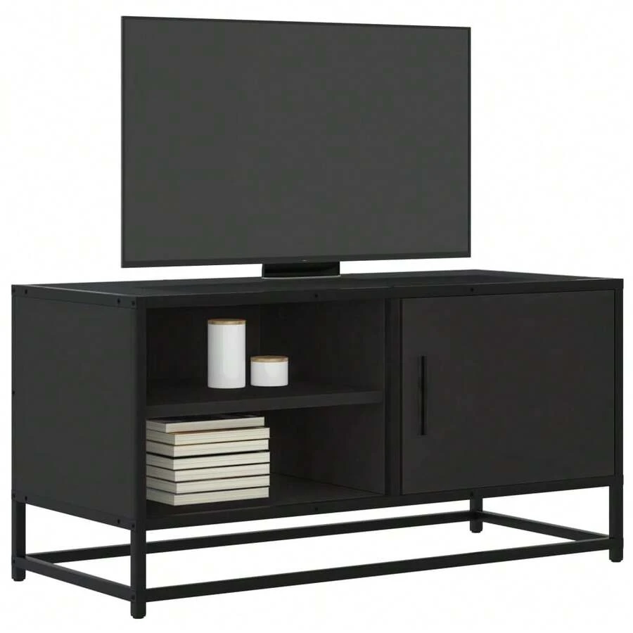 Meuble TV vidaXL, noir, 80 x 34,5 x 40 cm, bois et métal - Camel - Voir 1