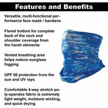 SB1200P Sunbandit Pro Series mscara, ventilada y Acampanada - Camuflaje de agua azul - Ver 4