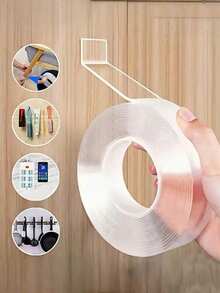 1/2/3/5m Super Strong Double-Sided Transparent Tape, Waterproof And Reusable, Suitable For Kitchen And Bathroom Items
