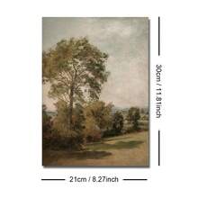 1幅带框/不带框复古树木春日风景帆布海报，氛围浓郁的暗黑乡村风格墙面艺术印刷品，复古农舍装饰画，适用于客厅、卧室、现代家居装饰 - 彩色 - 查看 11