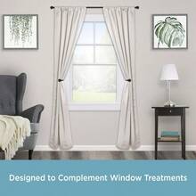 QY- Kenney KN74814 Chelsea - Cortinas de Acero con Extremo de Bola para Cortinas y Cortinas Paquete de 2 Color café Desgastado -6194 - Marrnenvejecido - Ver 2