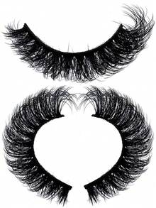 10Pairs Natural Thick Fluffy Volume False Eyelashes Dramatic Messy Mink Lashes Wispy Long 8D Volume Lasting Wispy False Eyelash Strips Foxy Eye Lifting Look Extension Full Eyelash Strip To Lengthen And Volumize The Outer Corner Of Your Eye - 濃密款 - 查看 8