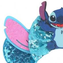 Disney 1pc Shiny Cute Blue Stitch Cartoon Mouse Theme Big Ear Sequin Headband, Student Party Costume Ball Role Play Theme Park Decor Hair Accessory - Blue - View 3