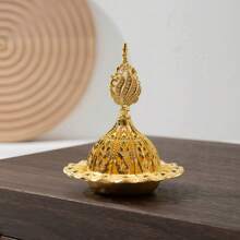 1pc/5pcs Eid Mubarak Mini Crown Vintage Hollow Copper Incense Burner Holder, Golden Incense Burner Decor, Home Fragrance Sandalwood Incense Burner - Multicolor - View 4
