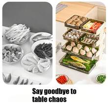 3/4/5 Tier Stackable Kitchen Food Storage Rack | Multi-Layer Transparent Storage Boxes, Suitable For Hot Pot/Meal Prep | Space-Saving Countertop Organizer - Multicolor - View 7