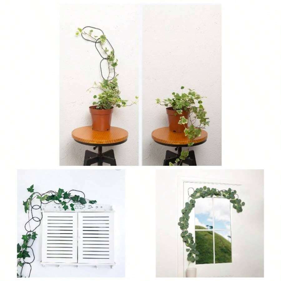 17 Piezas de Enrejado de Cadena de Metal para Plantas trepadoras al Aire ltima intervensin, Soporte para escaladores de Plantas de Pothos Enrejado de Vid para jardn, Accesorios de casa, Soporte - 17 enrejados ovalados - Ver 1